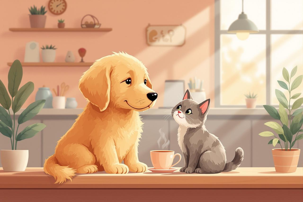 漫剧网在线观看 - 《咖啡店的猫》第8集：新来的小金毛